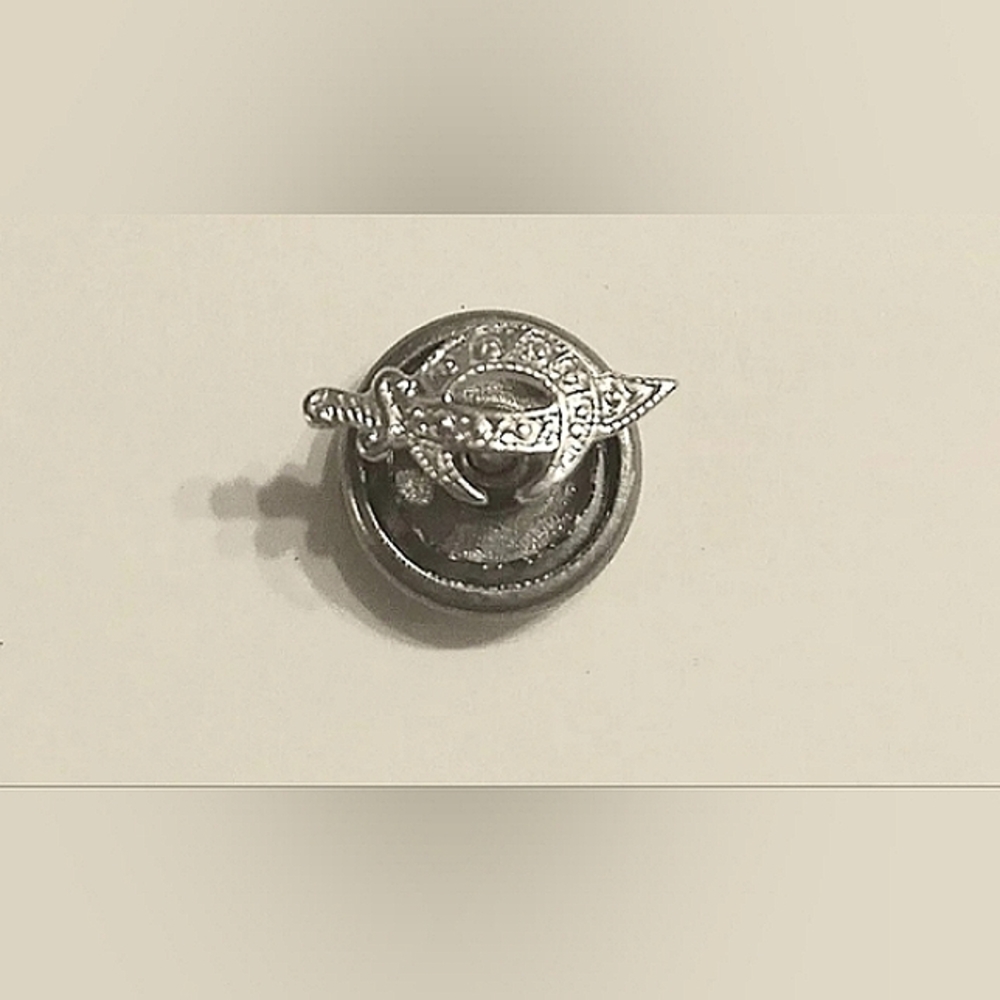 Vintage 14k White Gold Diamond Masonic Shriners Lapel Screwback Pin